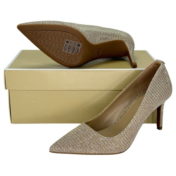 Michael Kors Alina Flex Gold Glitter Chain Mesh Womens Pumps Size 5.5M - Picture 11 of 12